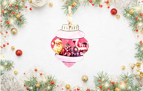 Vintage Bulb Shaped Sublimated Ornament
