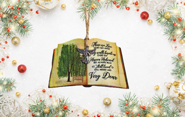 Open Book Shaped Sublimated Ornament