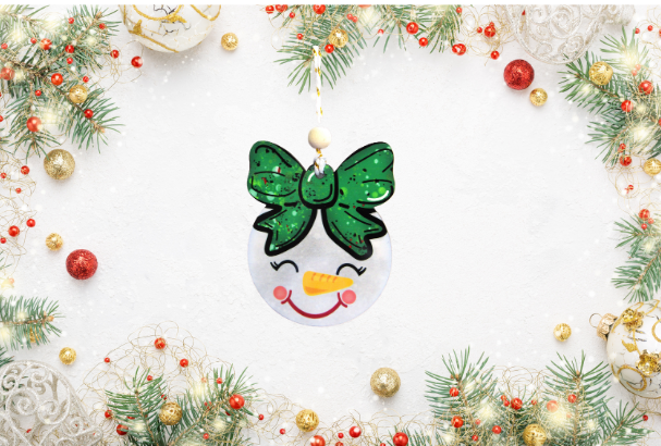 Ball with Bow Shaped Sublimated Ornament