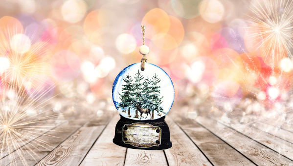 Snowglobe Shaped Sublimated Ornament