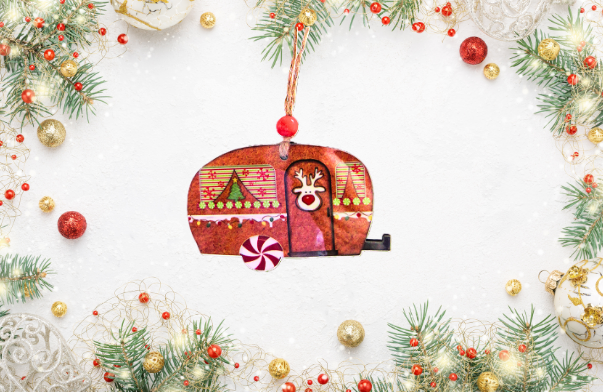 Camper Shaped Sublimated Ornaments