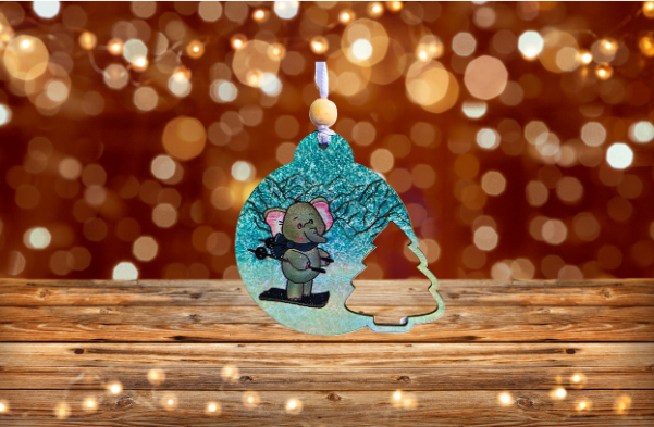 Round Bulb with Tree Shaped Sublimated Ornament