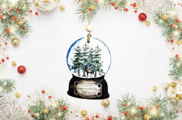 Snowglobe Shaped Sublimated Ornament