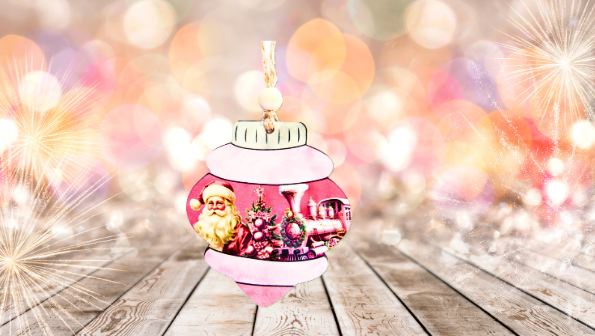 Vintage Bulb Shaped Sublimated Ornament