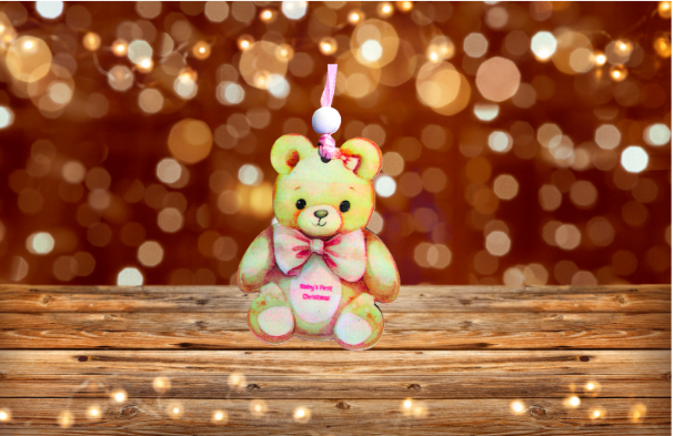 Teddy Bear Shaped Sublimated Ornament
