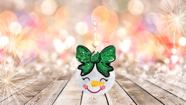Ball with Bow Shaped Sublimated Ornament
