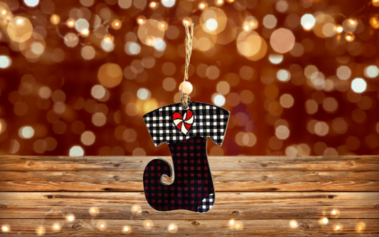 Elf Stocking Shaped Sublimated Ornament