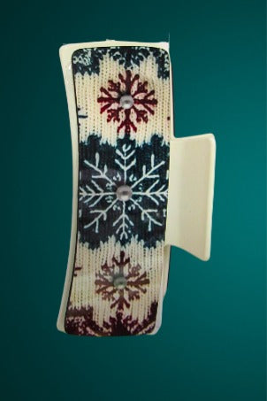 Winter Themed Sublimated 4 inch Hair Clips