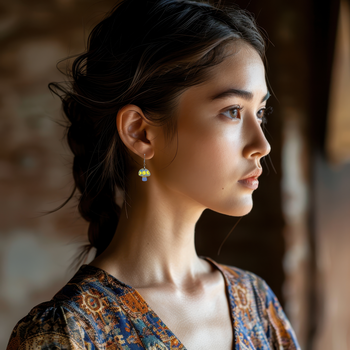 Mushroom Shaped Sublimated Earrings 1 inch