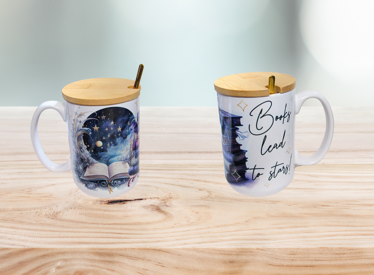 15 oz, Mug with Spoon and Lid Sublimated