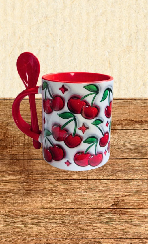 11 oz. Colored Sublimated Mug with Spoon
