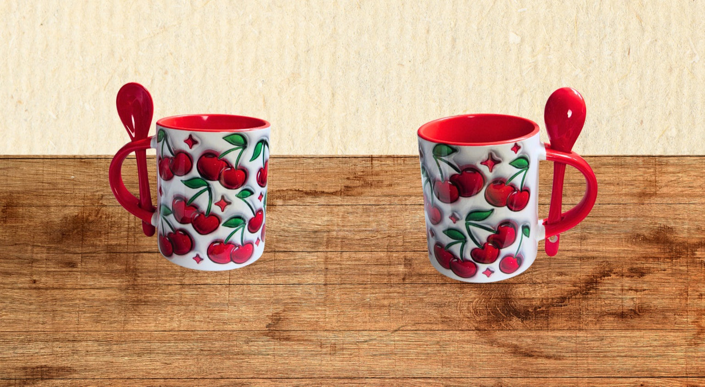 11 oz. Colored Sublimated Mug with Spoon