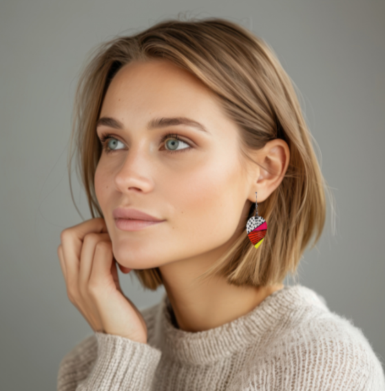 Reverse Teardrop Shaped Sublimated Earrings