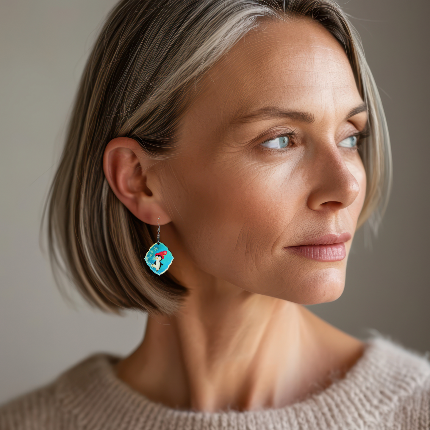 Fancy Diamond Shaped Sublimated Earring