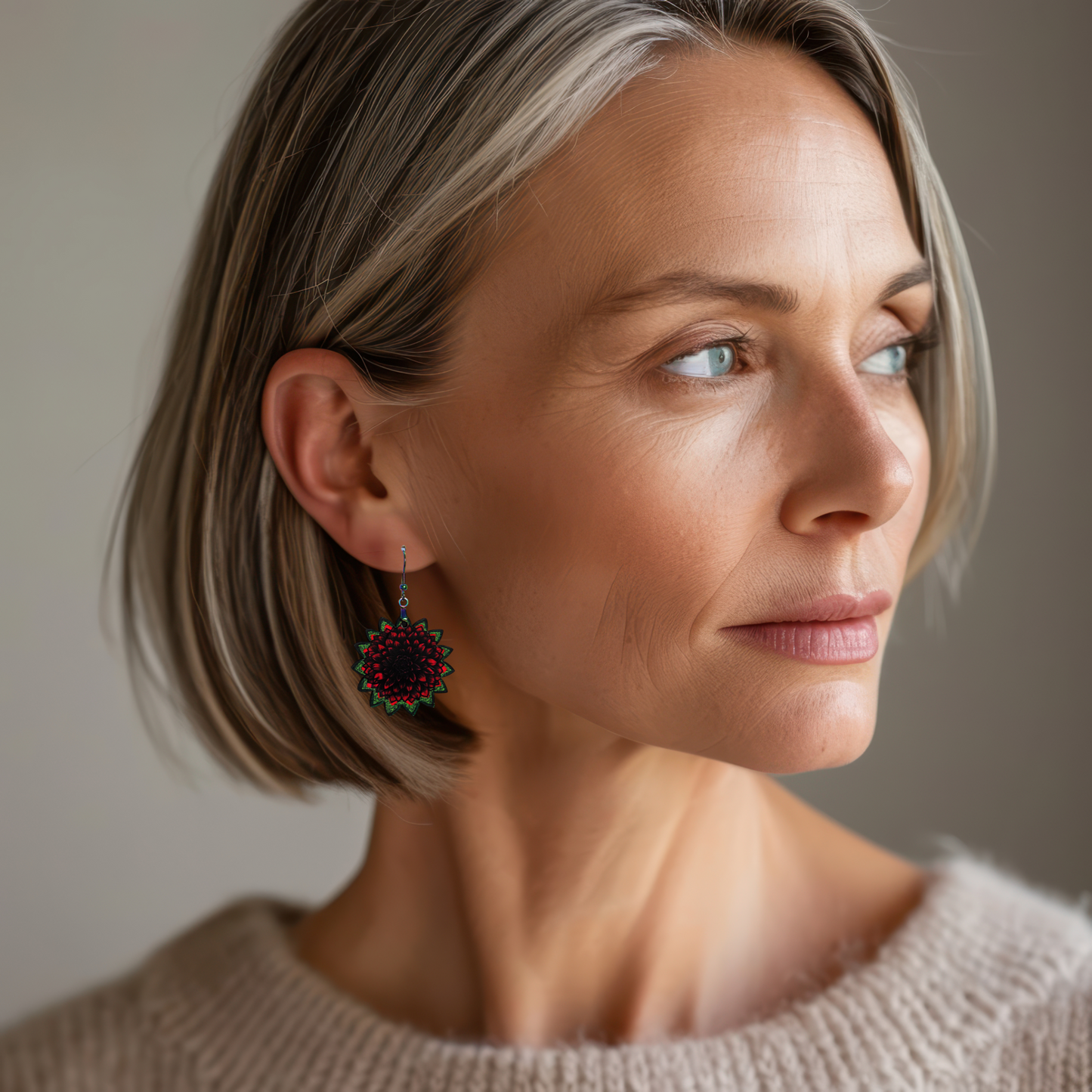 Sunflower Shaped Sublimated Earrings