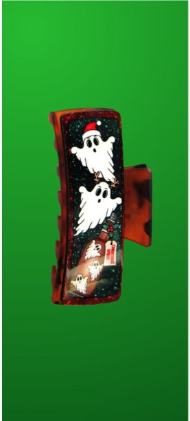 Christmas Ghosts Sublimated Hair Clips Large