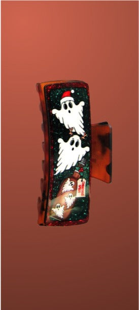 Christmas Ghosts Sublimated Hair Clips Large