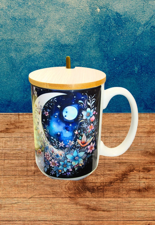 15 oz, Mug with Spoon and Lid Sublimated