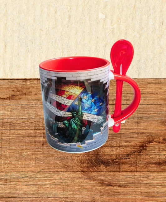 11 oz. Colored Sublimated Mug with Spoon