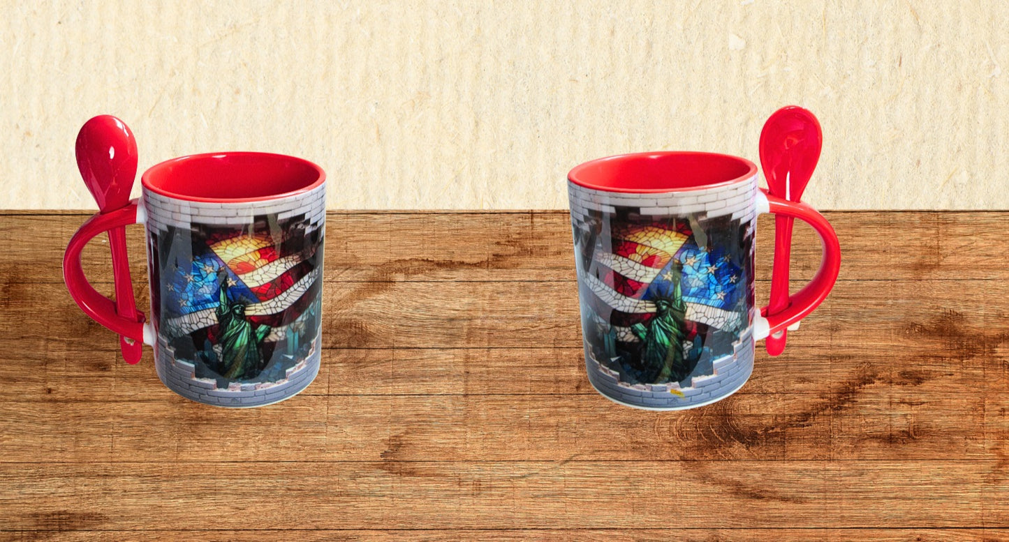 11 oz. Colored Sublimated Mug with Spoon