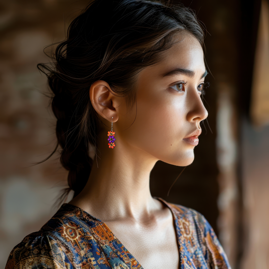 Triple Flower Shaped Sublimated Earring