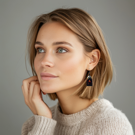 Acrylic Window Shaped Sublimated Earring