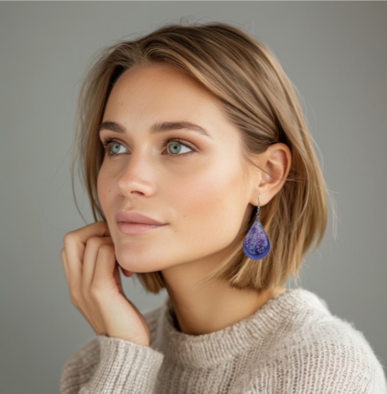 Acrylic Teardrop Shaped Sublimated Earrings