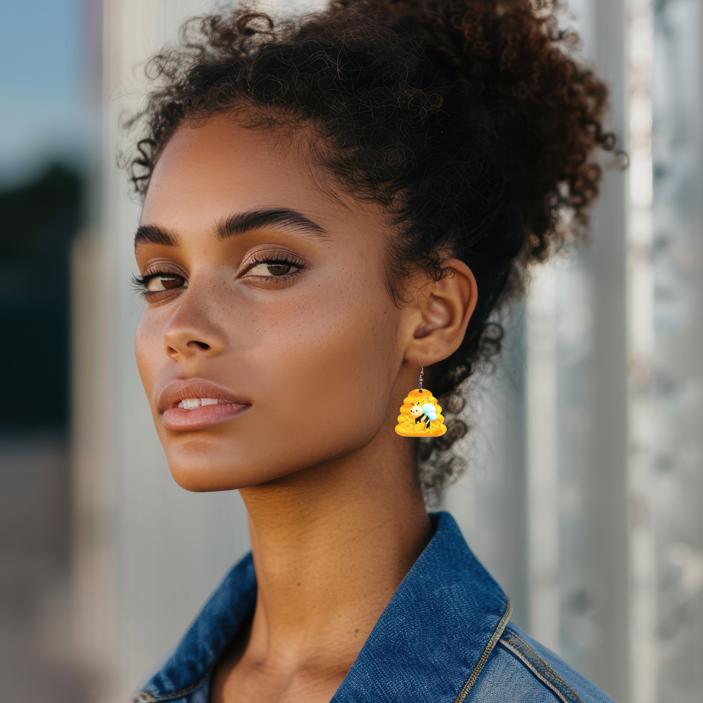 Beehive Shaped Sublimated Earrings 1.5 inch