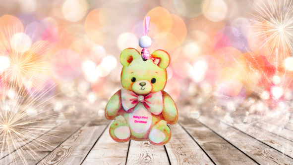 Teddy Bear Shaped Sublimated Ornament