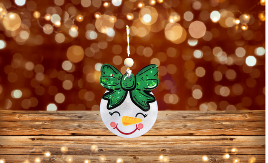 Ball with Bow Shaped Sublimated Ornament