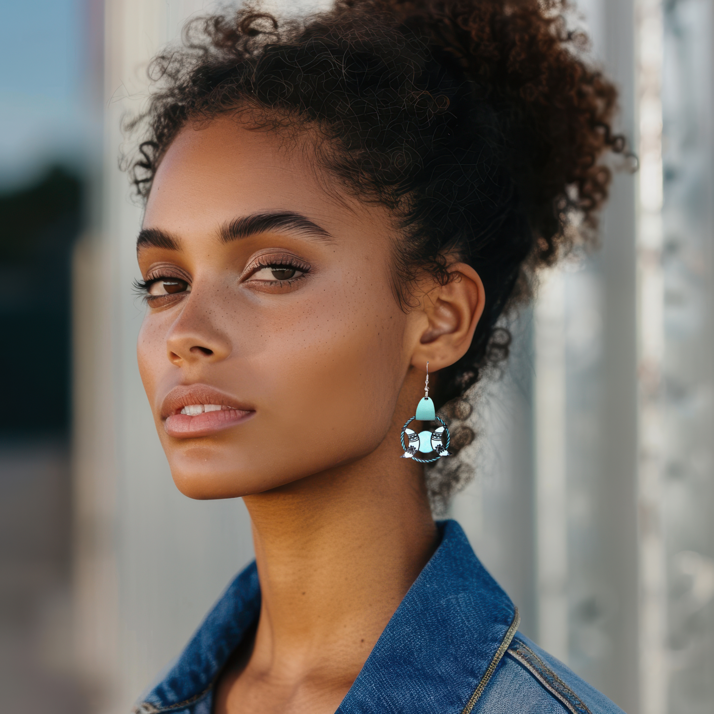 Faux Leather Celestial Sublimated Earrings