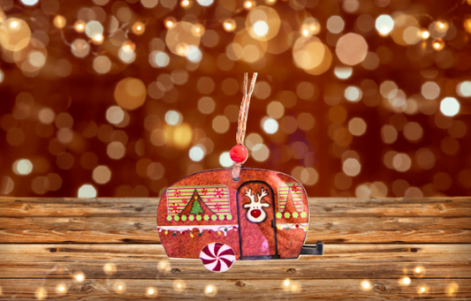 Camper Shaped Sublimated Ornaments