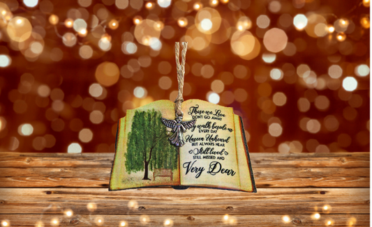 Open Book Shaped Sublimated Ornament