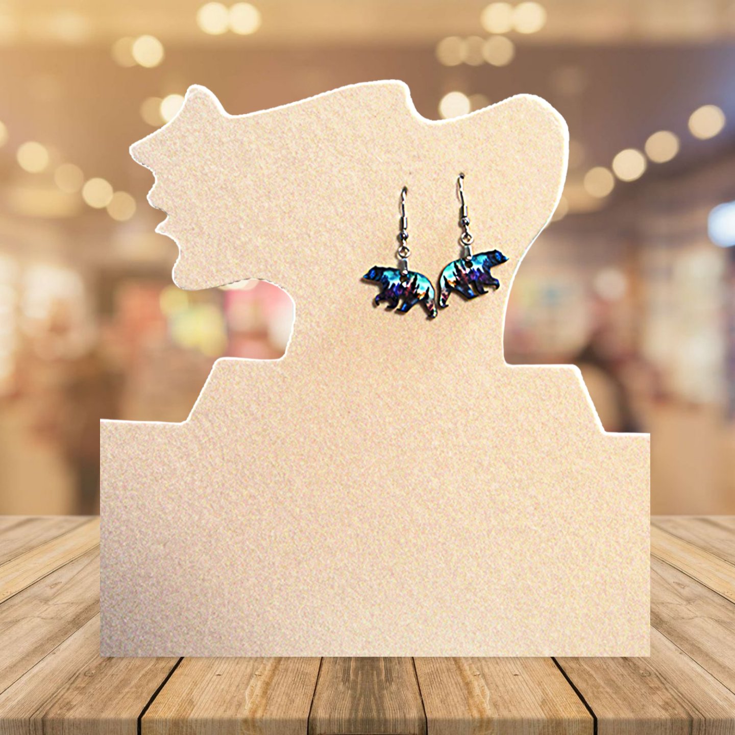 Bear Shaped Sublimated Earrings