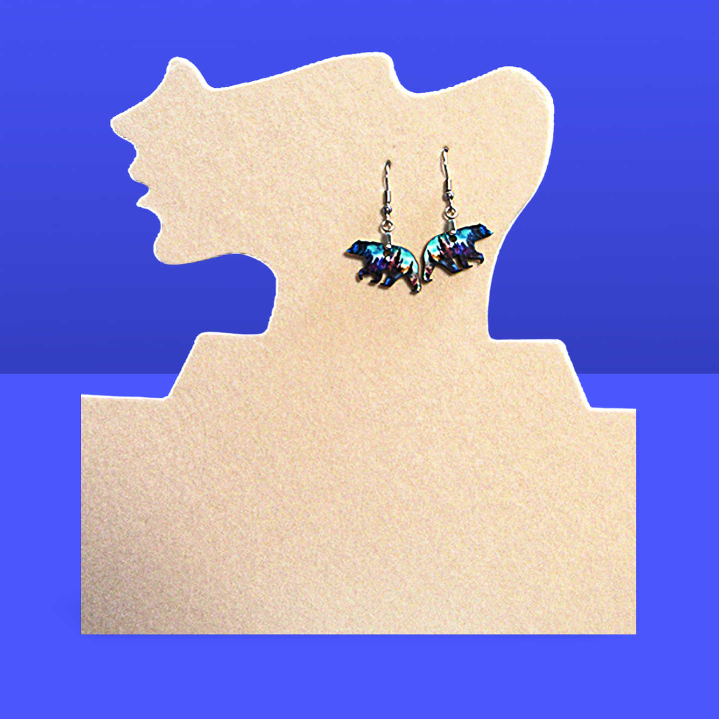 Bear Shaped Sublimated Earrings