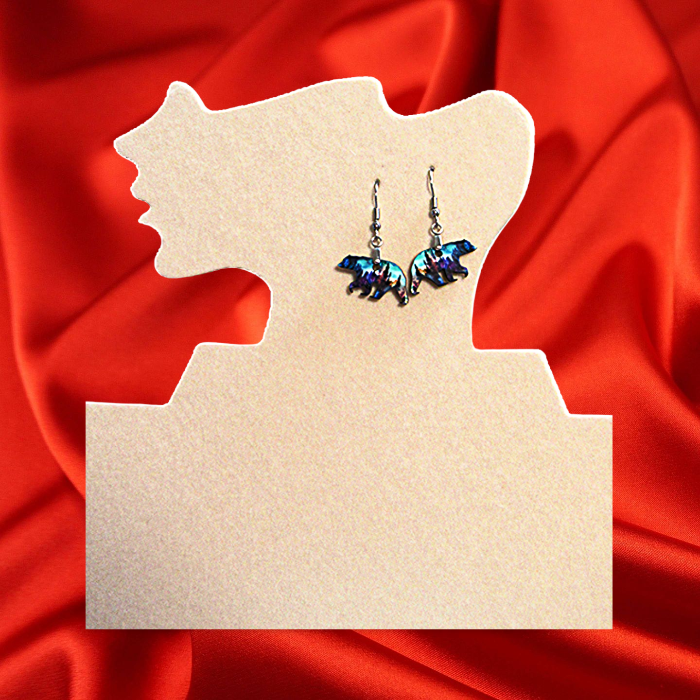 Bear Shaped Sublimated Earrings