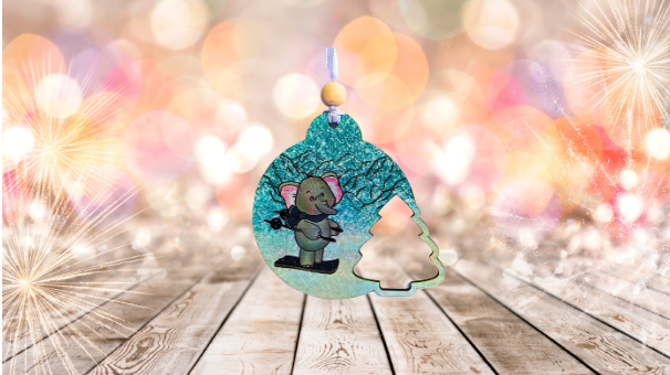 Round Bulb with Tree Shaped Sublimated Ornament