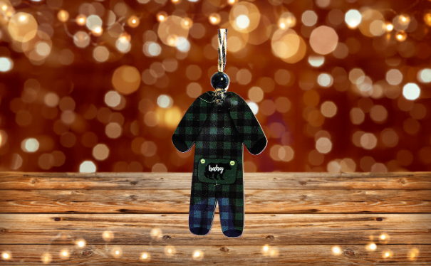 Baby Pajama Shaped Sublimated Ornament