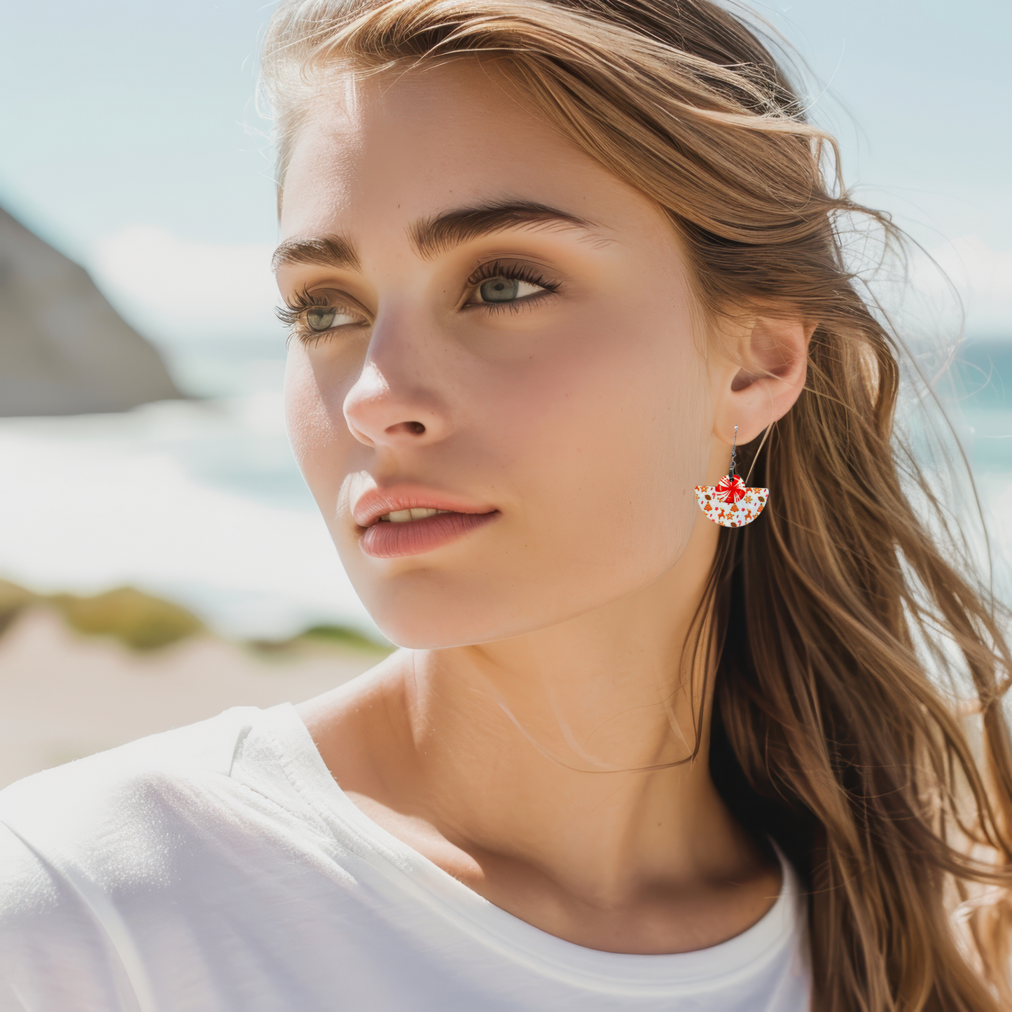 Boho Round Shaped Sublimated Earring