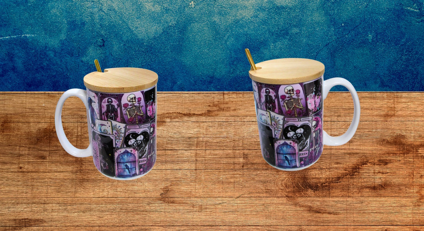 15 oz, Mug with Spoon and Lid Sublimated