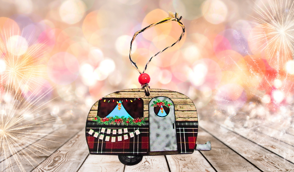 Camper Shaped Sublimated Ornaments