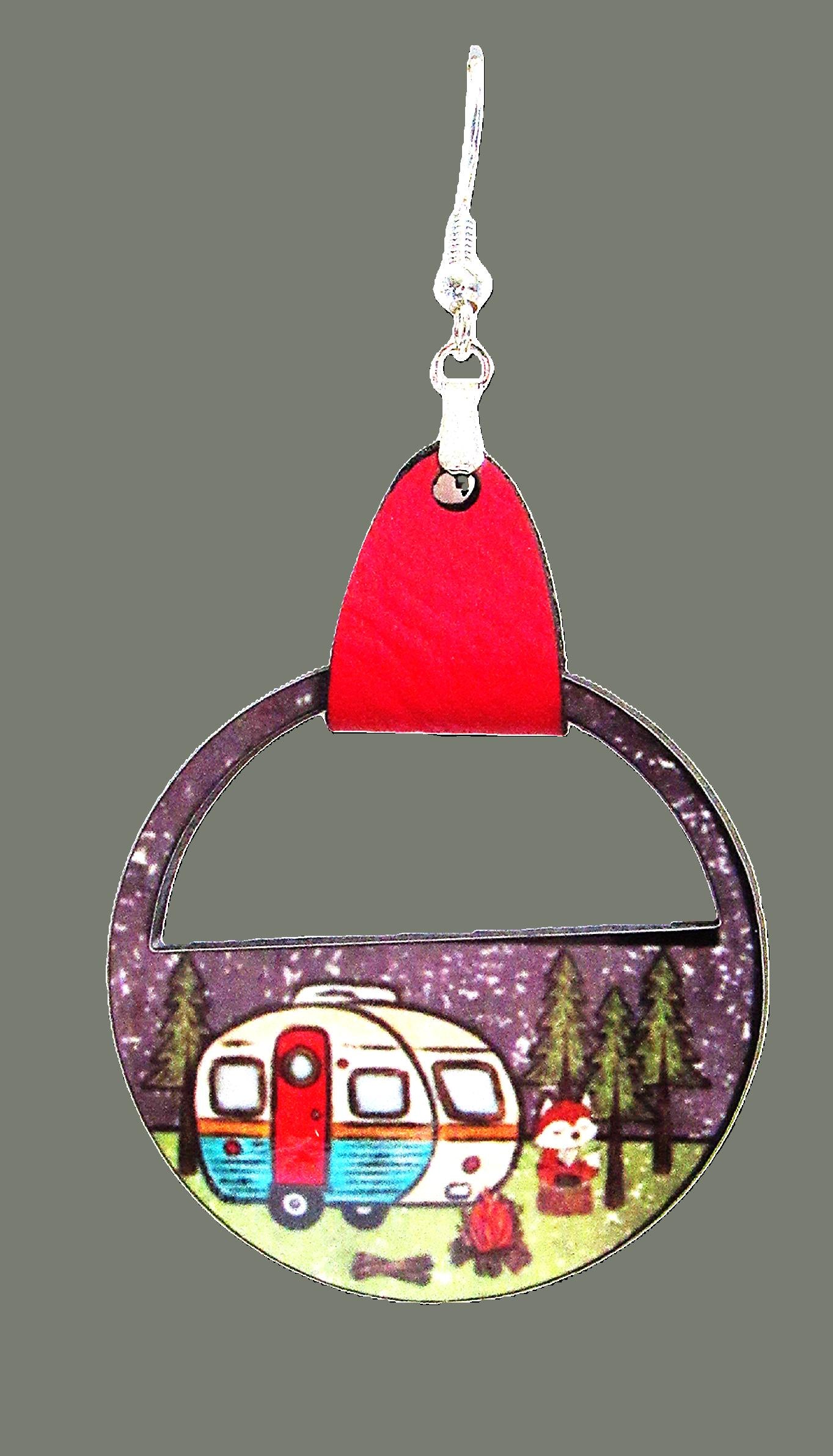 Round Semi Circle Shaped Sublimated Earrings