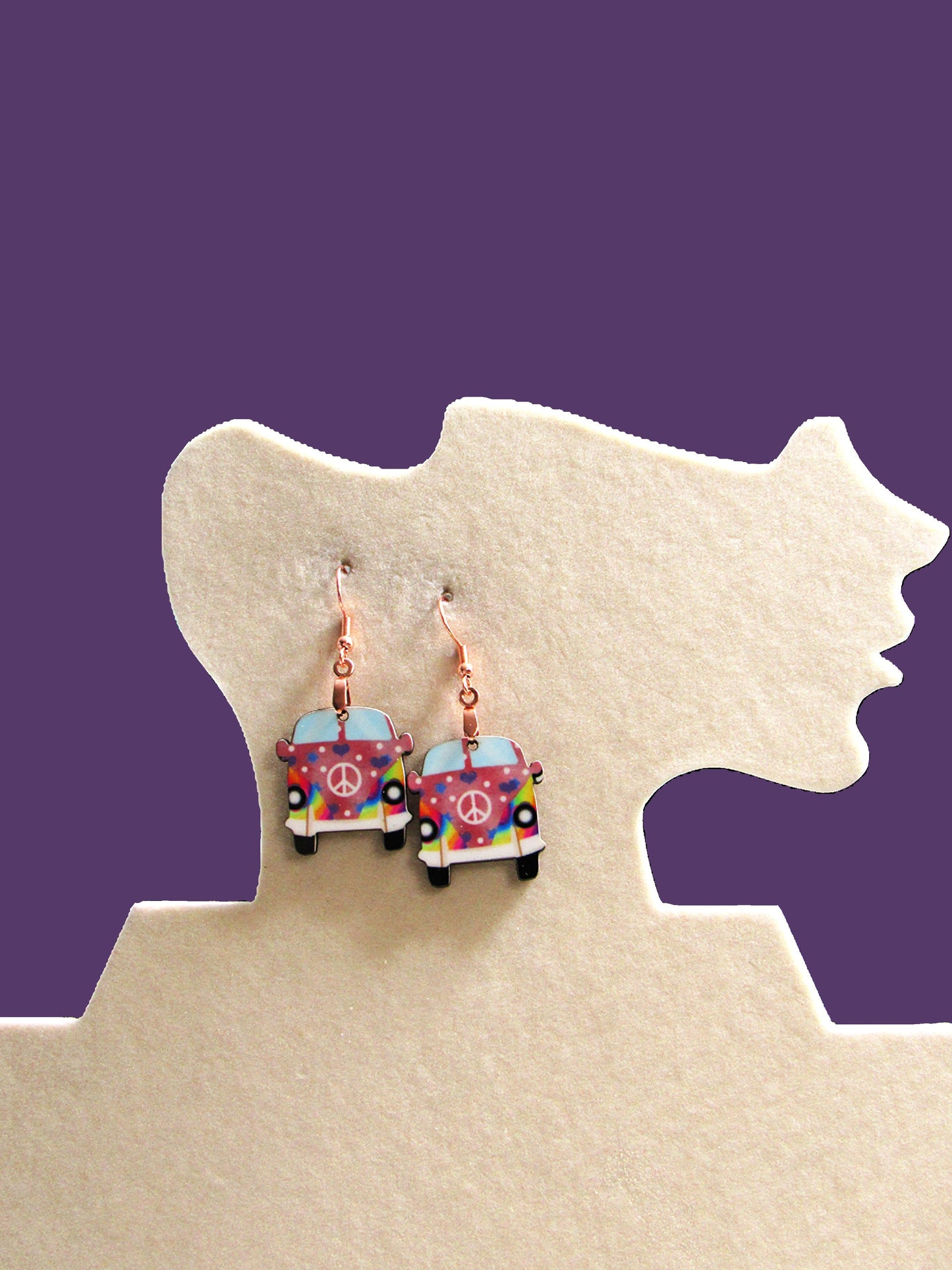 Hippie Van 1 inch Shaped Sublimated Earring