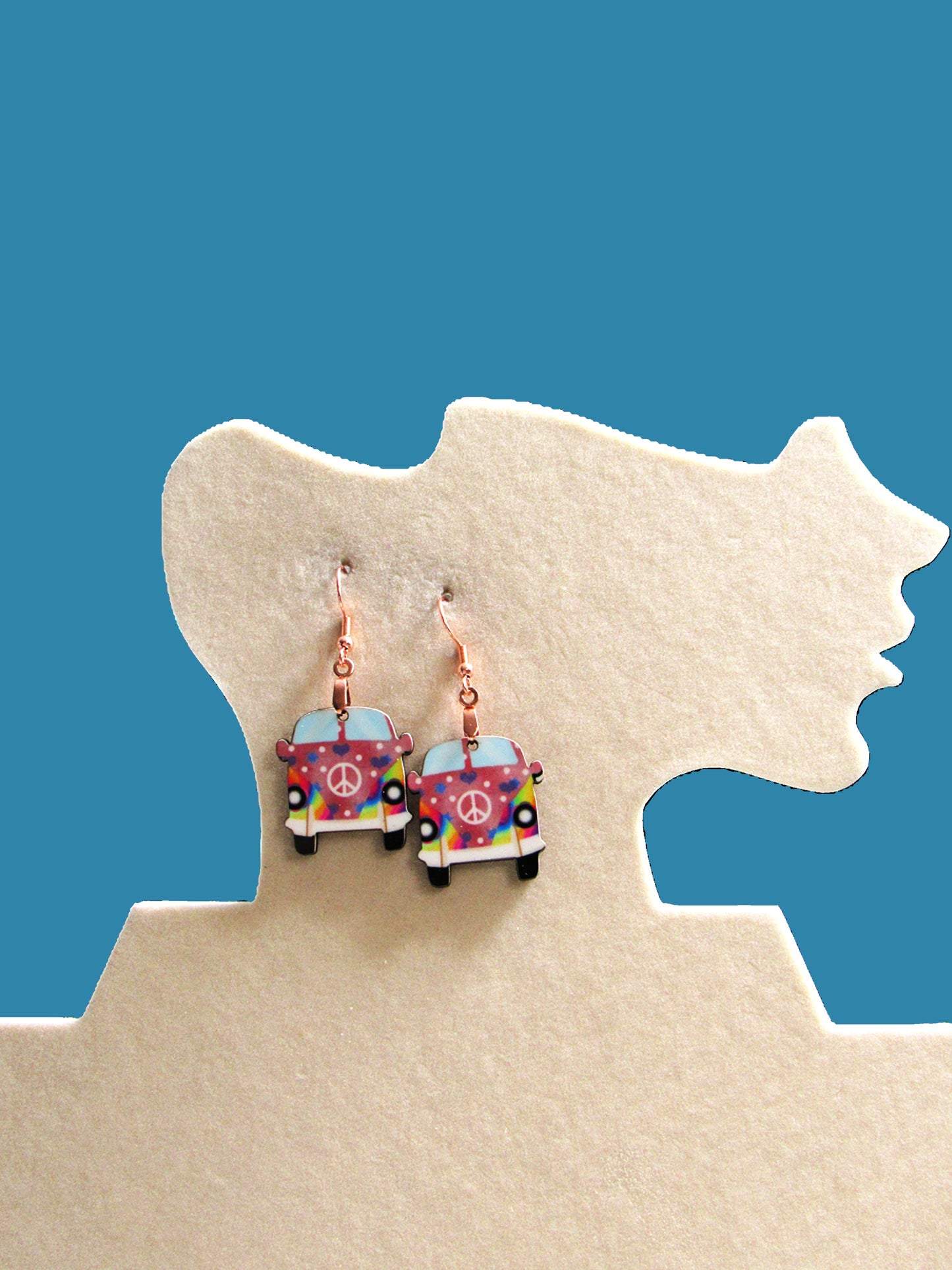 Hippie Van 1 inch Shaped Sublimated Earring