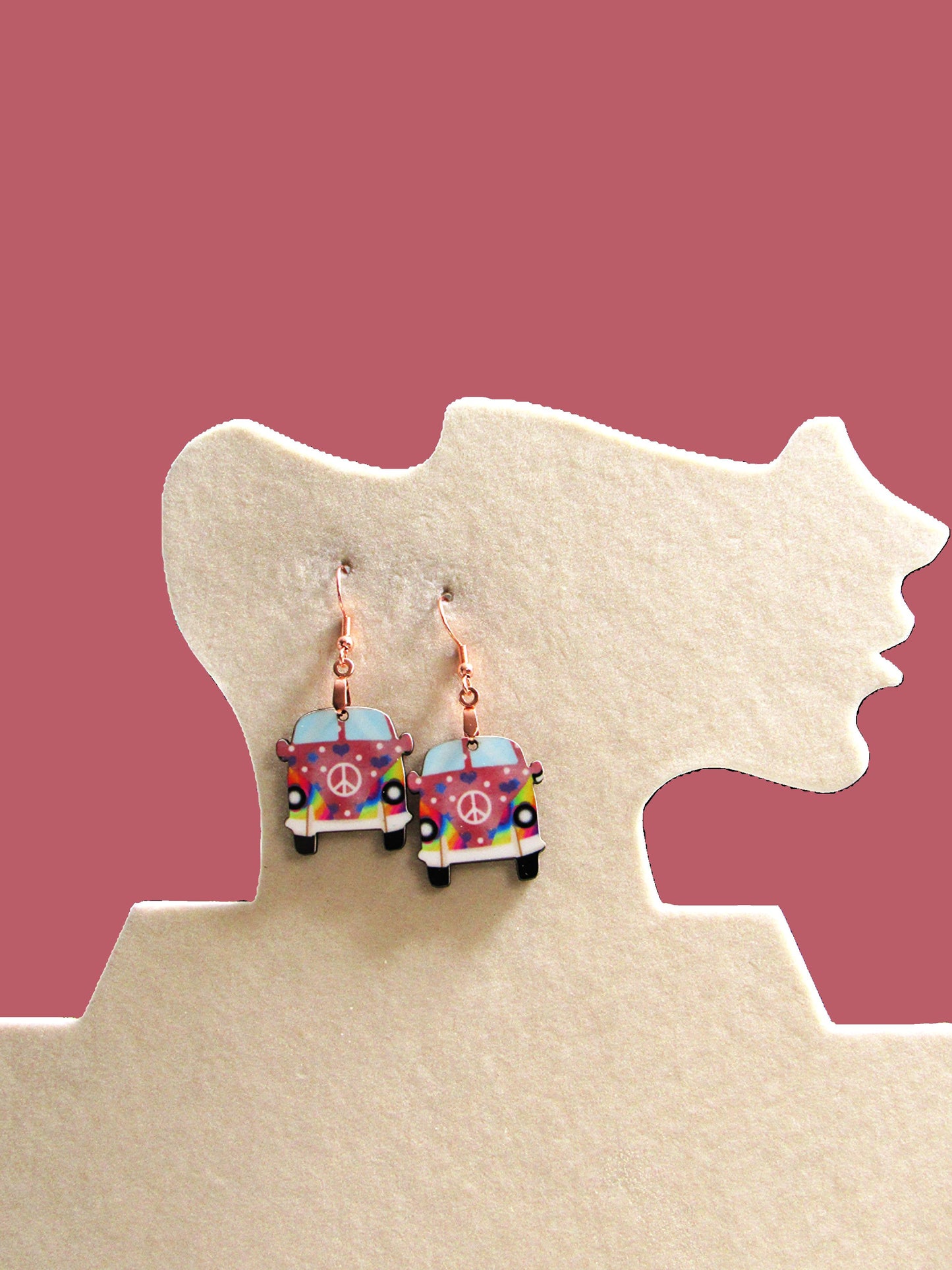 Hippie Van 1 inch Shaped Sublimated Earring