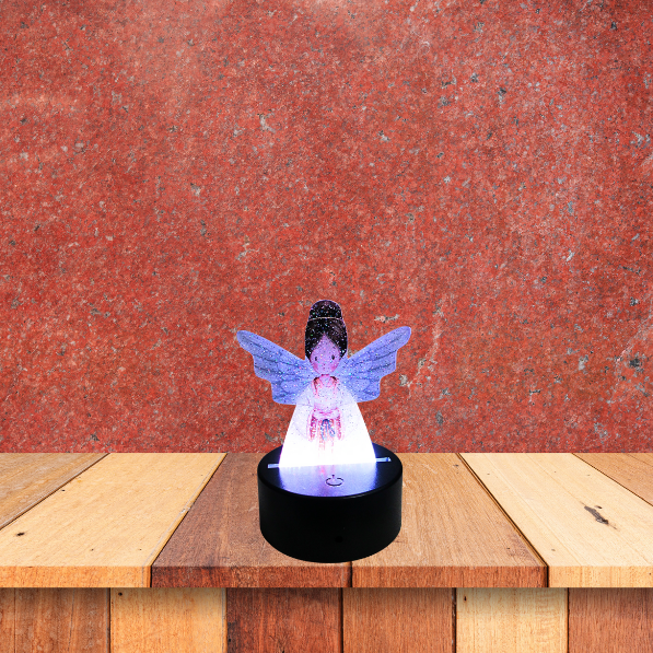 Glitter Acrylic Angel Shaped Sublimated Light