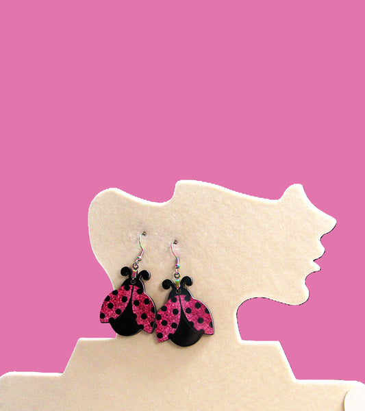Ladybug Shaped Sublimated Earrings
