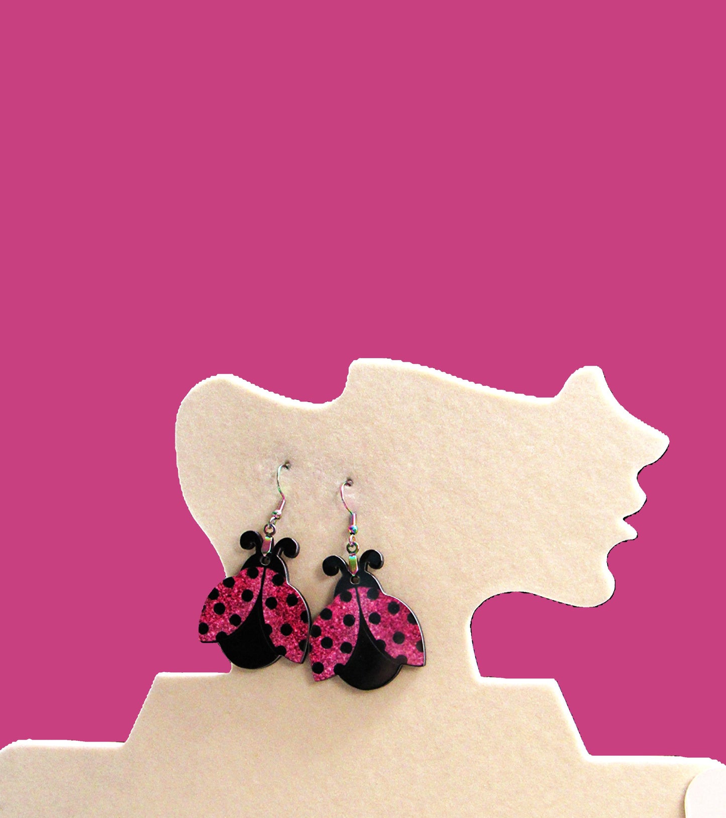 Ladybug Shaped Sublimated Earrings