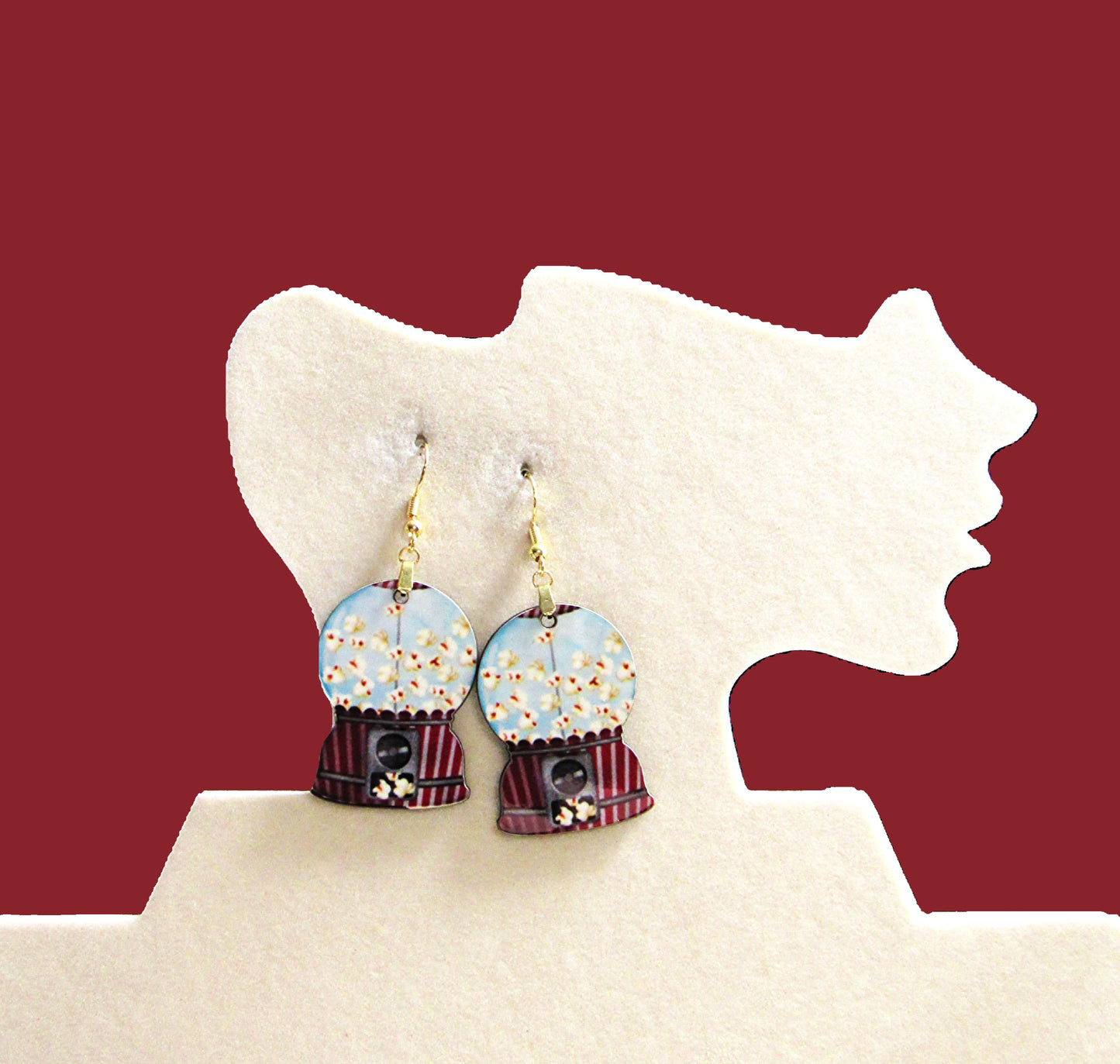Snow Globe Shaped Sublimated Earrings