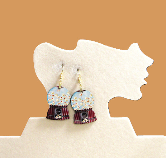 Snow Globe Shaped Sublimated Earrings